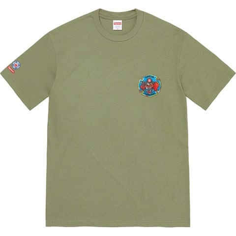 Supreme FDNY Engine 9 Tee - Light Olive