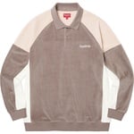 Supreme Paneled Velour L S Polo (FW22) - Light Brown