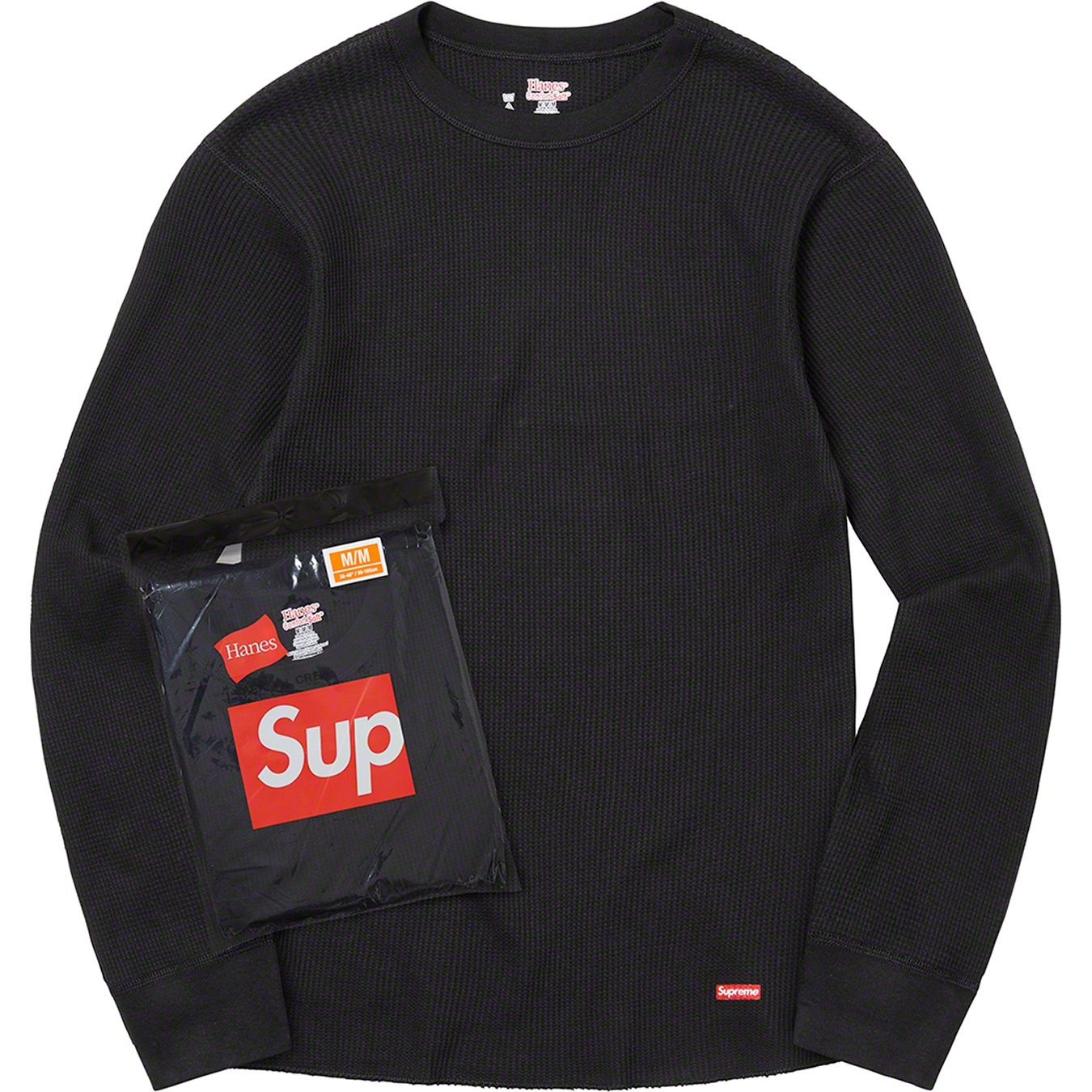 Supreme Supreme Hanes Thermal Crew (1 Pack) (FW22) - Black - $30