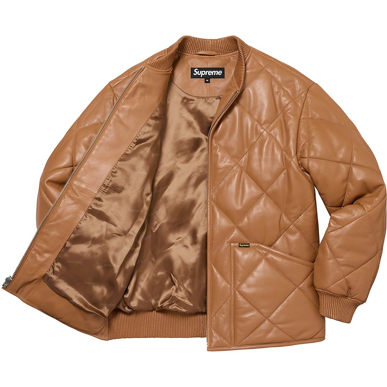 Supreme Quilted Leather Work Jacket (FW22) - Tan - $598
