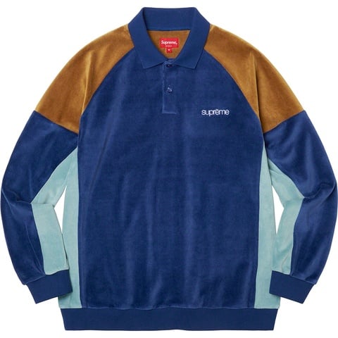 トップス Supreme Paneled Velour L/S Polo Supreme Paneled Velour L/S Polo Black メンズ - FW22 - JP