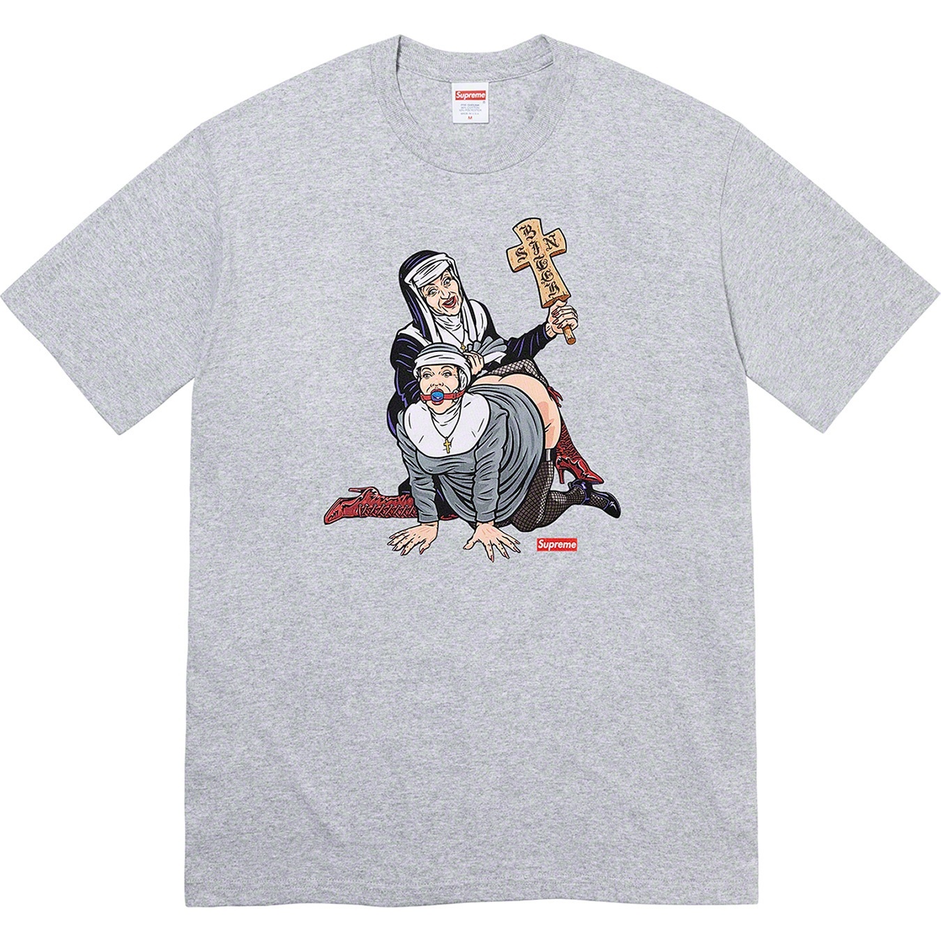 Supreme Nuns Tee (FW22) - Heather Grey - $40