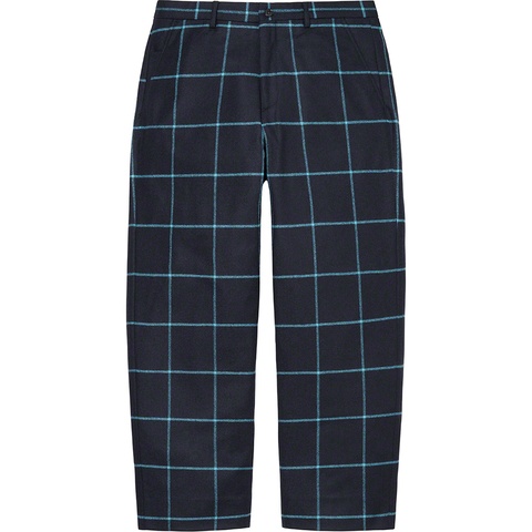 Supreme Windowpane Wool Trouser - Blue