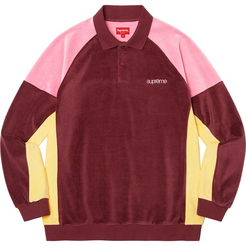 Paneled Velour L/S Polo - SupremeCommunity