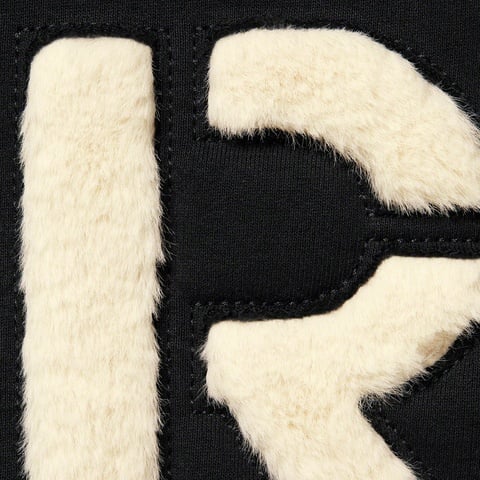 Supreme Faux Fur Lined Zip Up Hooded Sweatshirt - Black