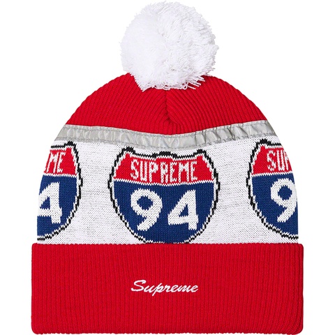 Supreme Interstate Reflective Beanie - Red