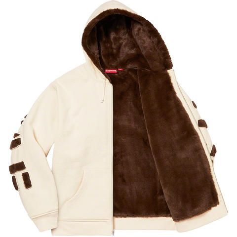 Faux Fur Lined Zip Up Hooded Sweatshirt - Supreme