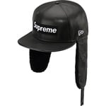 Supreme Leather Earflap New Era (FW22) - Black