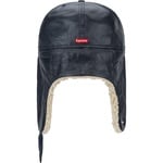 Supreme Leather Earflap New Era (FW22) - Navy