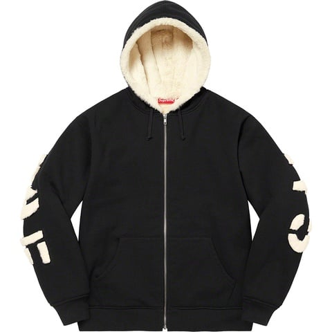 Faux Fur Lined Zip Up Hooded Sweatshirt - Supreme