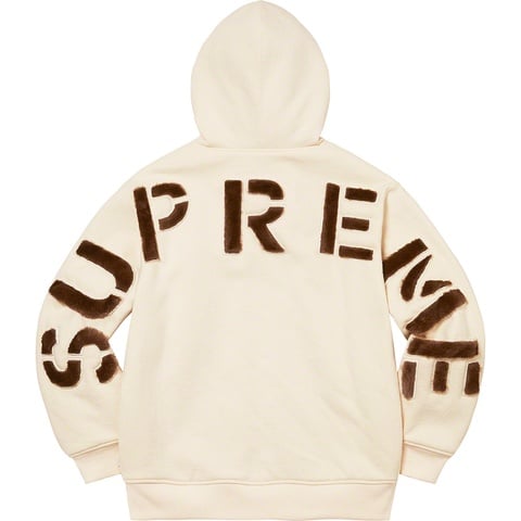 Supreme Faux Fur Lined Zip Up Hooded Sweatshirt - Natural