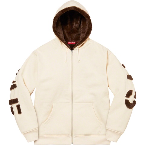 Faux Fur Lined Zip Up Hooded Sweatshirt - Supreme