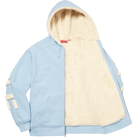 Faux Fur Lined Zip Up Hooded Sweatshirt - Supreme