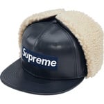 Supreme Leather Earflap New Era (FW22) - Navy
