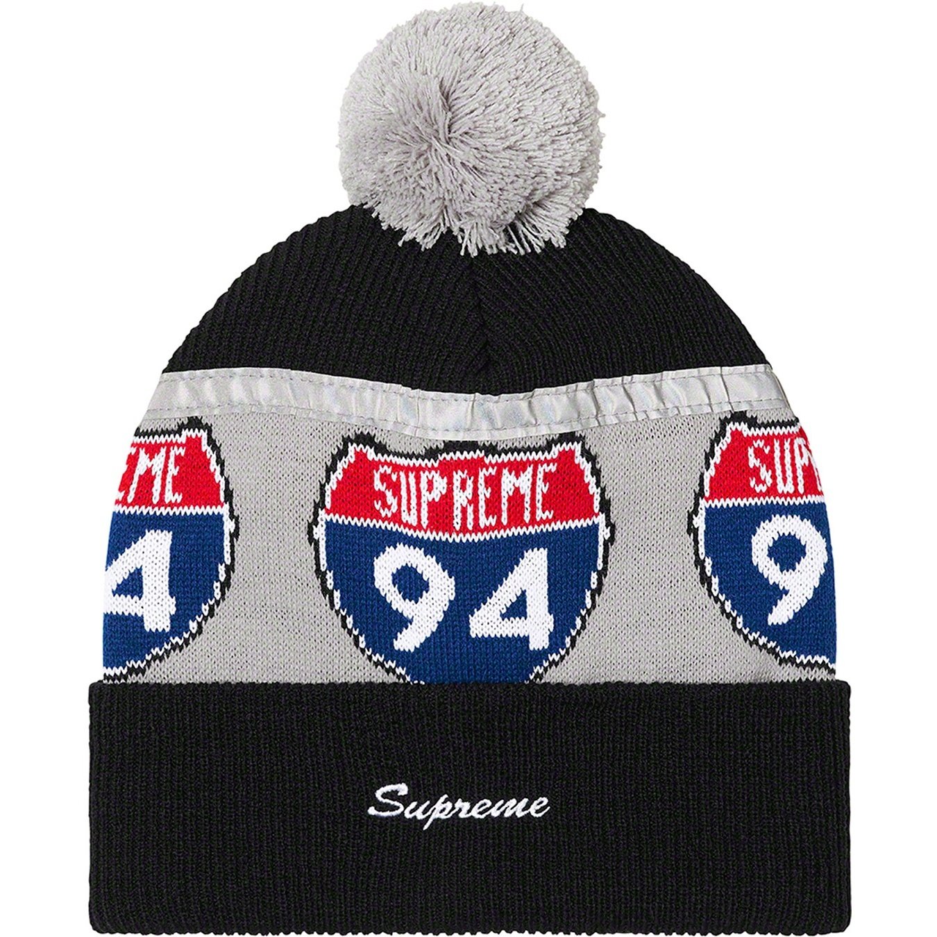 Supreme Interstate Reflective Beanie (FW22) - Black - $40