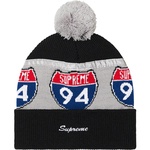 Supreme Interstate Reflective Beanie (FW22) - Black