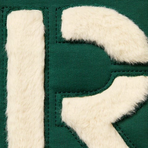 Supreme Faux Fur Lined Zip Up Hooded Sweatshirt - Dark Green