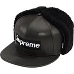 Supreme Leather Earflap New Era (FW22) - Black