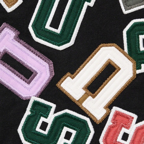 Supreme Scattered Appliqué Hooded Sweatshirt - Black