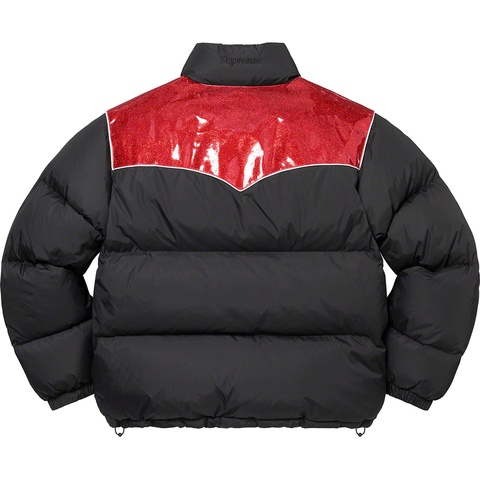 Supreme Glitter Yoke Down Puffer Jacket - Black