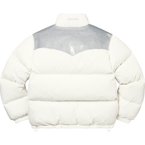 Supreme Glitter Yoke Down Puffer Jacket - White
