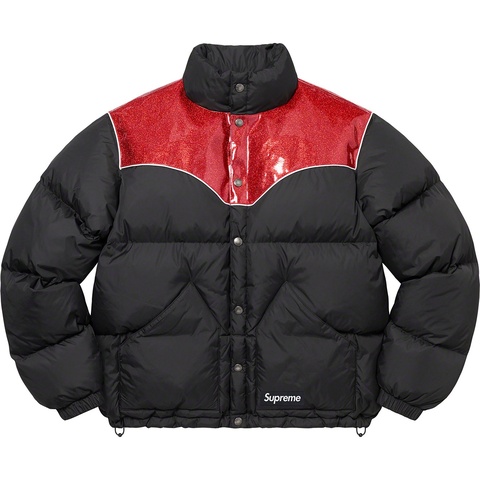 Supreme Glitter Yoke Down Puffer Jacket - Black