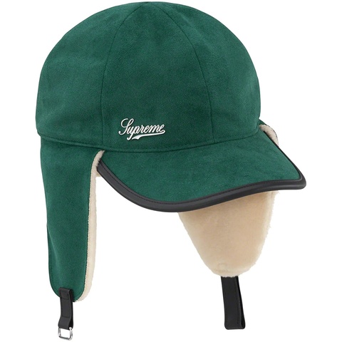 Supreme Shearling Earflap 6 Panel - Dark Green