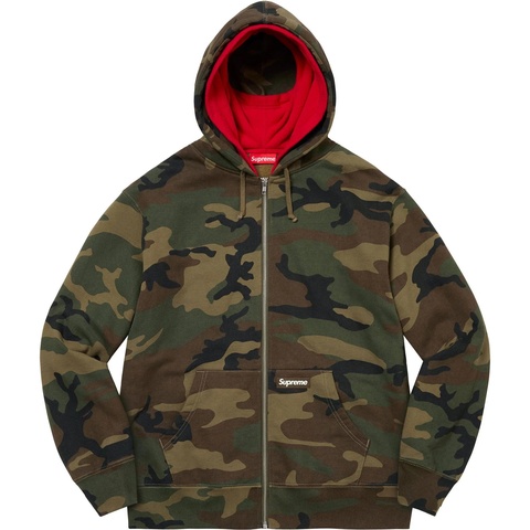 Supreme Double Hood Facemask Zip Up Hooded Sweatshirt - Woodland Camo