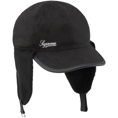 Supreme Shearling Earflap 6 Panel - Black