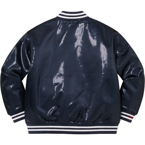 Supreme Supreme®/Mitchell & Ness® Sequin Varsity Jacket - Navy