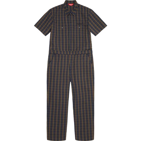 Supreme S/S Coverall - Navy Plaid