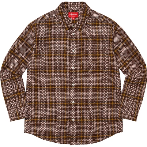 Supreme Basket Weave Plaid Shirt - Brown