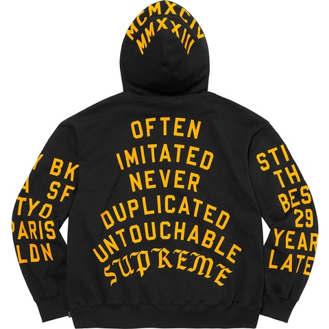 Supreme Supreme Team Flocked Hooded Sweatshirt - Black