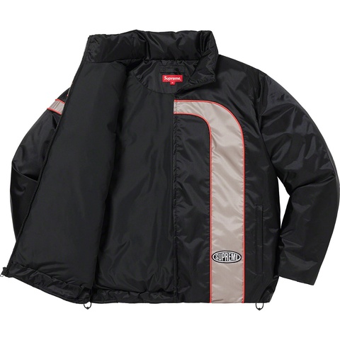 Supreme Stripe Puffer Jacket - Black