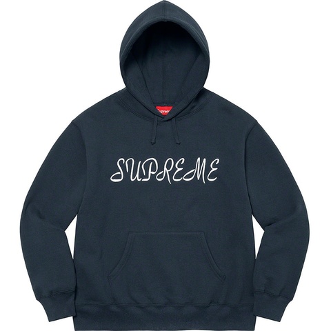 Supreme Script Hooded Sweatshirt - Navy