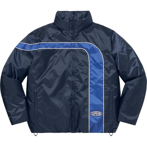 Supreme Stripe Puffer Jacket - Navy