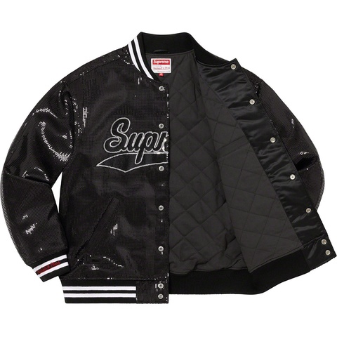 Supreme Supreme®/Mitchell & Ness® Sequin Varsity Jacket - Black