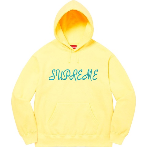 Supreme Script Hooded Sweatshirt - Light Yellow