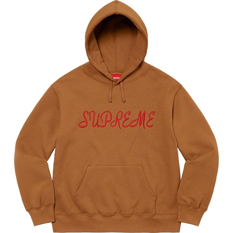 Supreme Script Hooded Sweatshirt - Light Brown