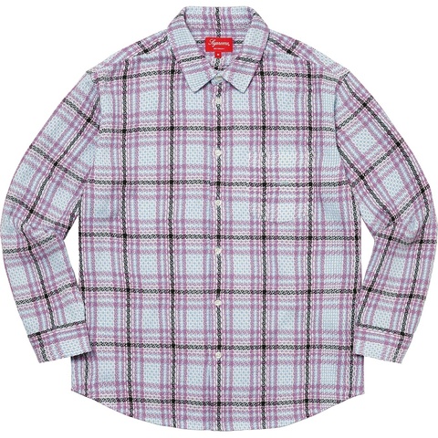 Supreme Basket Weave Plaid Shirt - Light Blue
