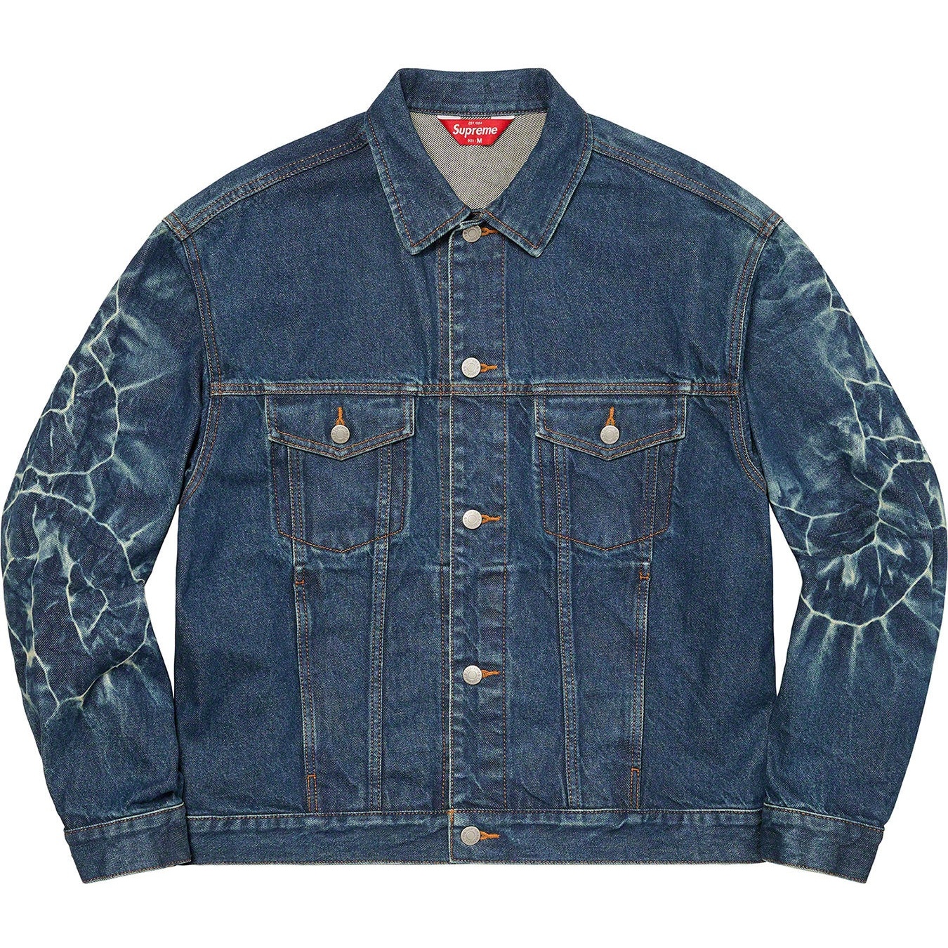 Supreme Shibori Denim Trucker Jacket (SS23) - Rigid Indigo - $298