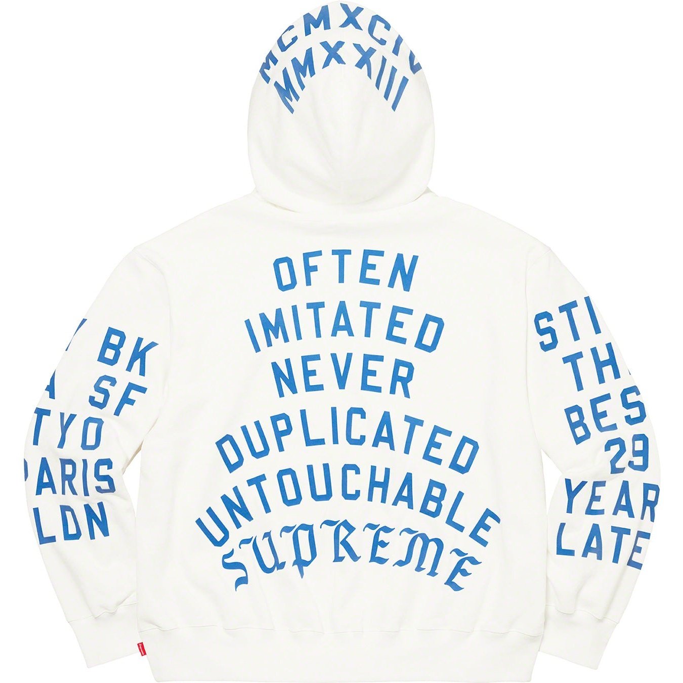 Supreme Supreme Team Flocked Hooded Sweatshirt (SS23) - White - $178