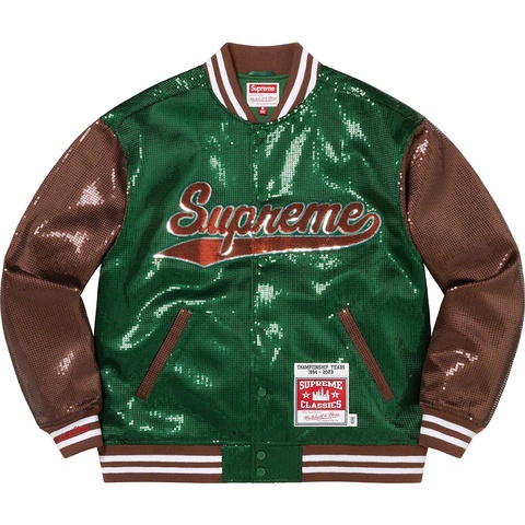 Supreme Supreme®/Mitchell & Ness® Sequin Varsity Jacket - Green