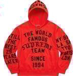 Supreme Supreme Team Flocked Hooded Sweatshirt (SS23) - Bright Red
