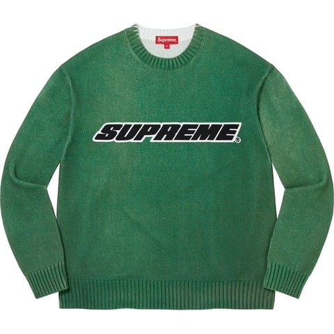 Supreme Printed Washed Sweater - Olive