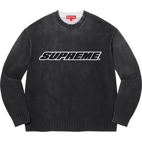 Supreme Printed Washed Sweater - Black