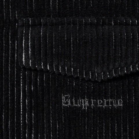 Supreme 2-Tone Corduroy Zip Up Shirt - Black