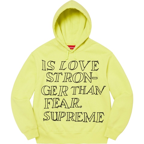トップス Supreme Is love stronger than fear L Stronger Than Fear Hooded Sweatshirt - Supreme