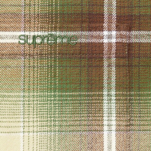 Supreme Shadow Plaid Flannel Shirt - Green