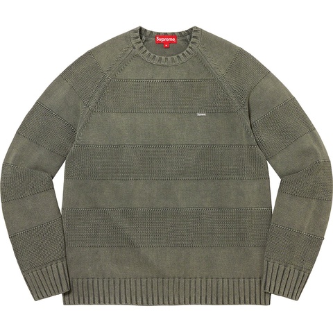 Supreme Small Box Stripe Sweater - Light Olive
